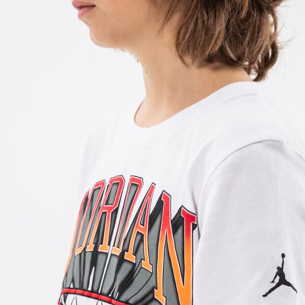 T krekli bērniem JORDAN T-SHIRT HOOP STYLE T-SHIRT JUNIOR BOY 95b231-001 krāsa balta
