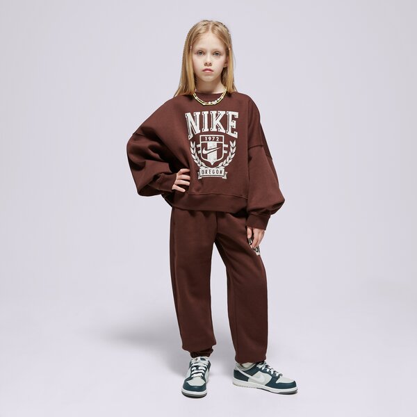 Džemperi bērniem NIKE DŽEMPERIS G NSW TREND FLC CREW PRNT GIRL fz4722-227 krāsa brūna