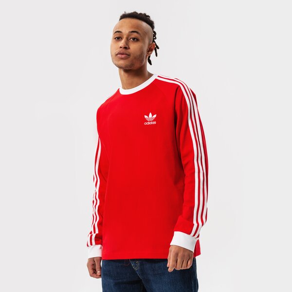 Vīriešu t krekli ADIDAS T-KREKLS 3-STRIPES LS T he9532 krāsa sarkana