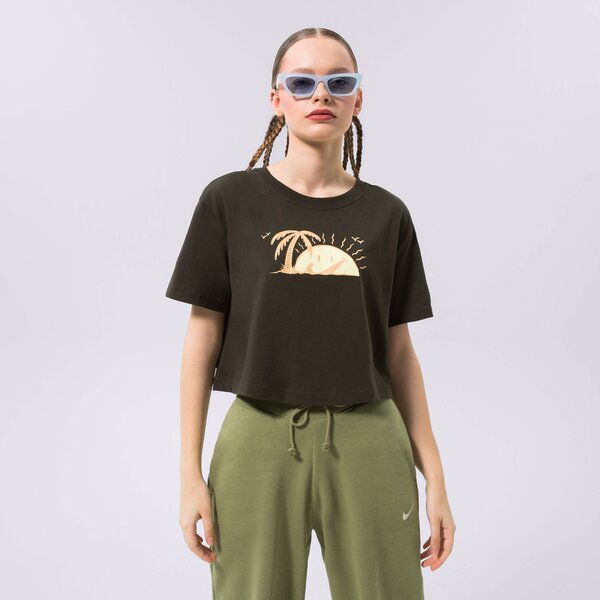 Krekli sievietēm NIKE  T-SHIRT SPORTSWEAR CROP dq3309-355 krāsa melna