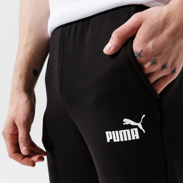 Vīriešu bikses PUMA BIKSES ESS LOGO PANTS FL CL - PUMA BLACK 58671401 krāsa melna