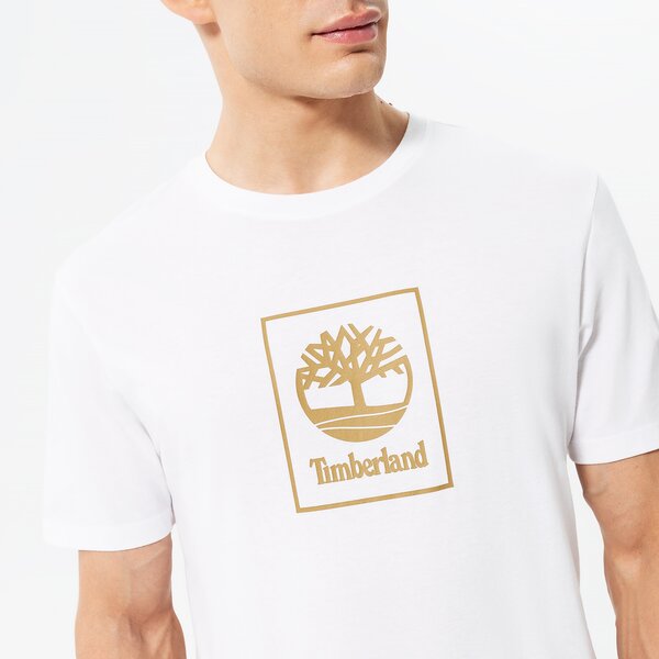 Vīriešu t krekli TIMBERLAND T-SHIRT STACK LOGO WHITE/ANTIQUE BRONZE tb0a5zh1dh11 krāsa balta