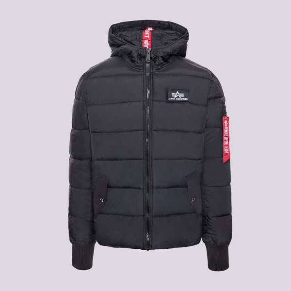 Ziemas jaka vīriešiem ALPHA INDUSTRIES JAKA DŪNU HOODED 118113-03 krāsa melna