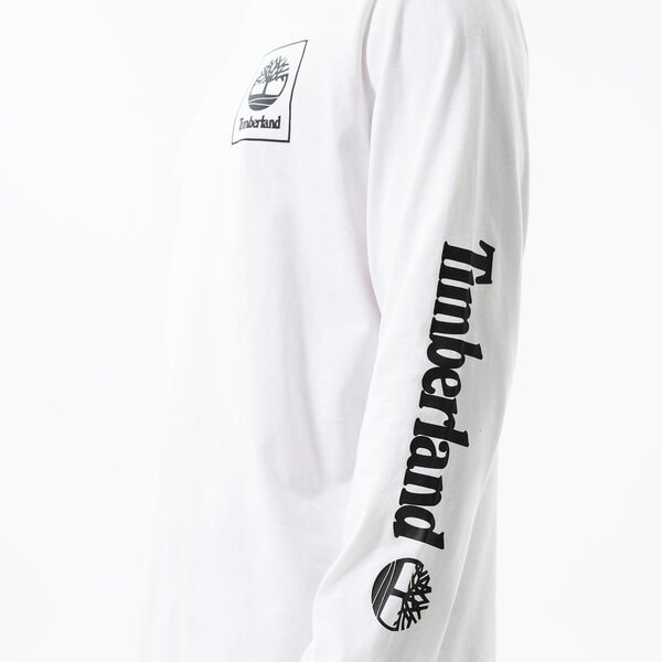 Vīriešu t krekli TIMBERLAND T-KREKLS LS NEW STACK LOGO WHITE/BLACK tb0a64h5p541 krāsa balta